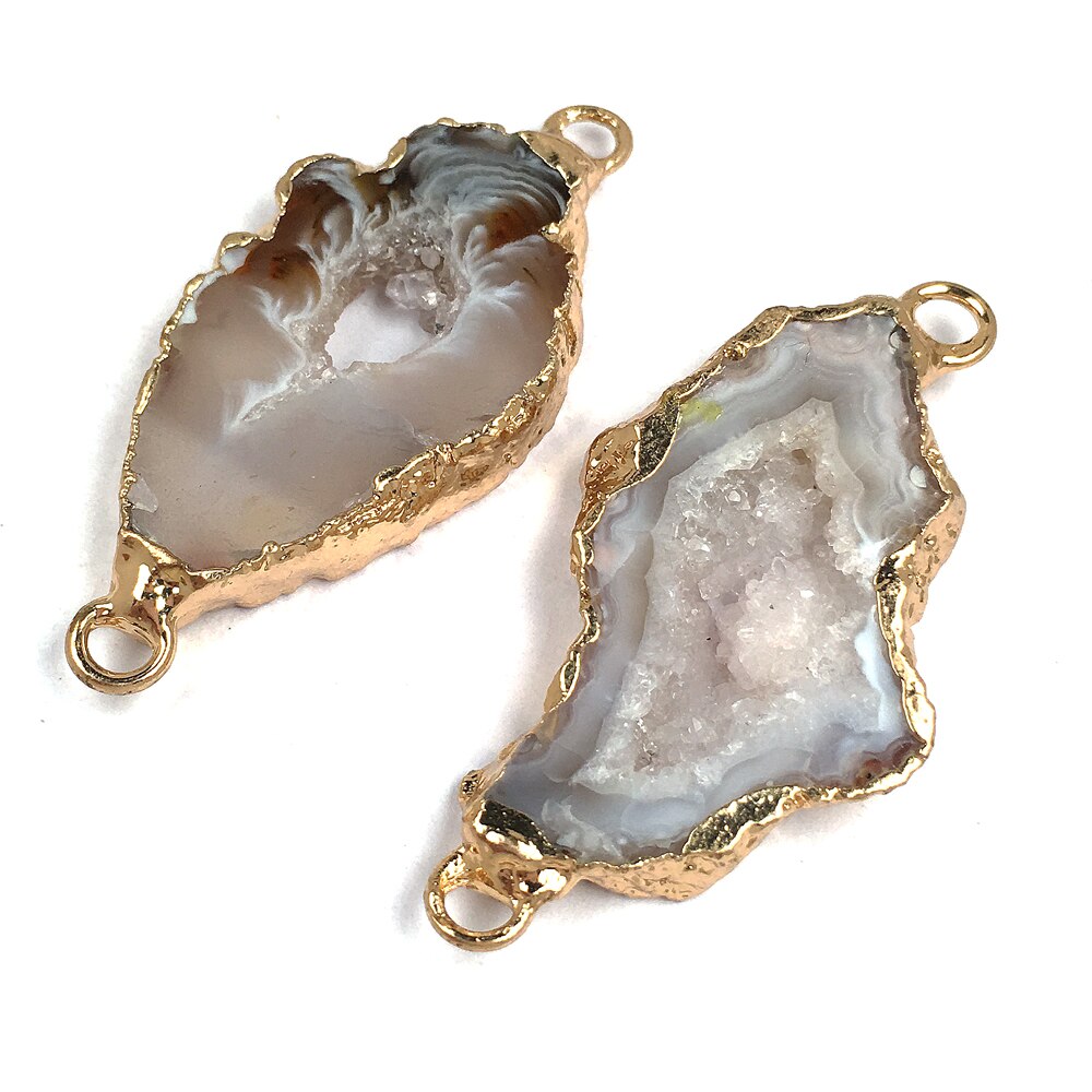 LE CIELO Naturale Agate Pendenti Con Gemme E Perle Pendenti E Ciondoli Connettore Pendenti Con Gemme E Perle per Monili Che Fanno Accessori FAI DA TE Fit Collane Dimensione 20x50mm-30x40mm: 11