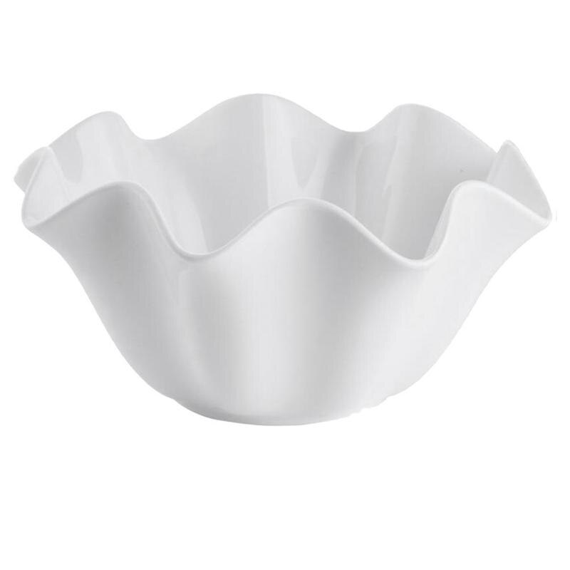GIZILI Ceramic Bowl Household Fruit Salad Bowl Irregular Seasoning Sauce Dish Western Dishes Snack Plate Kitchen Decor Dishware: 400ml 15x8.5CM