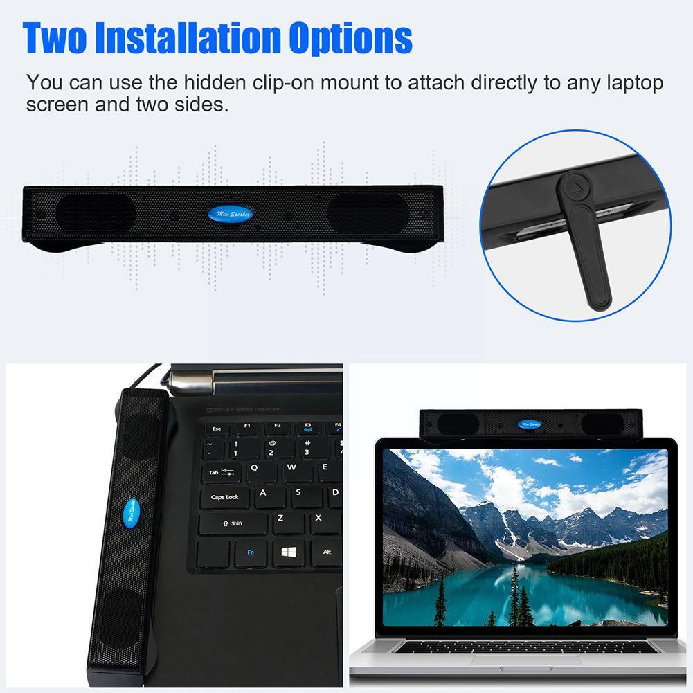 Portable Stereo Bass Sound Usb Soundbar External Computer Speaker With Usb Cable For Desktop Pc Laptop B6w1