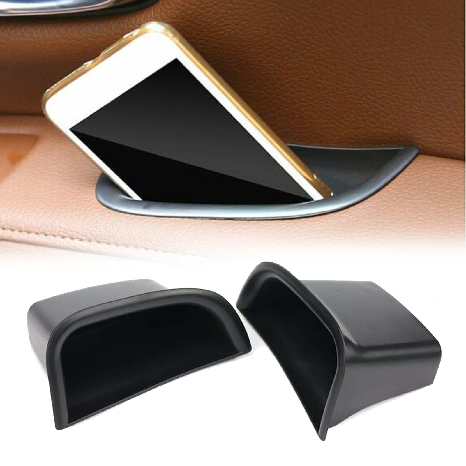 2pcs Car Inner Door Storage Box Plastic Black For Volvo S90 V90 CC Accessories Armrest Car Door Storage Boxes