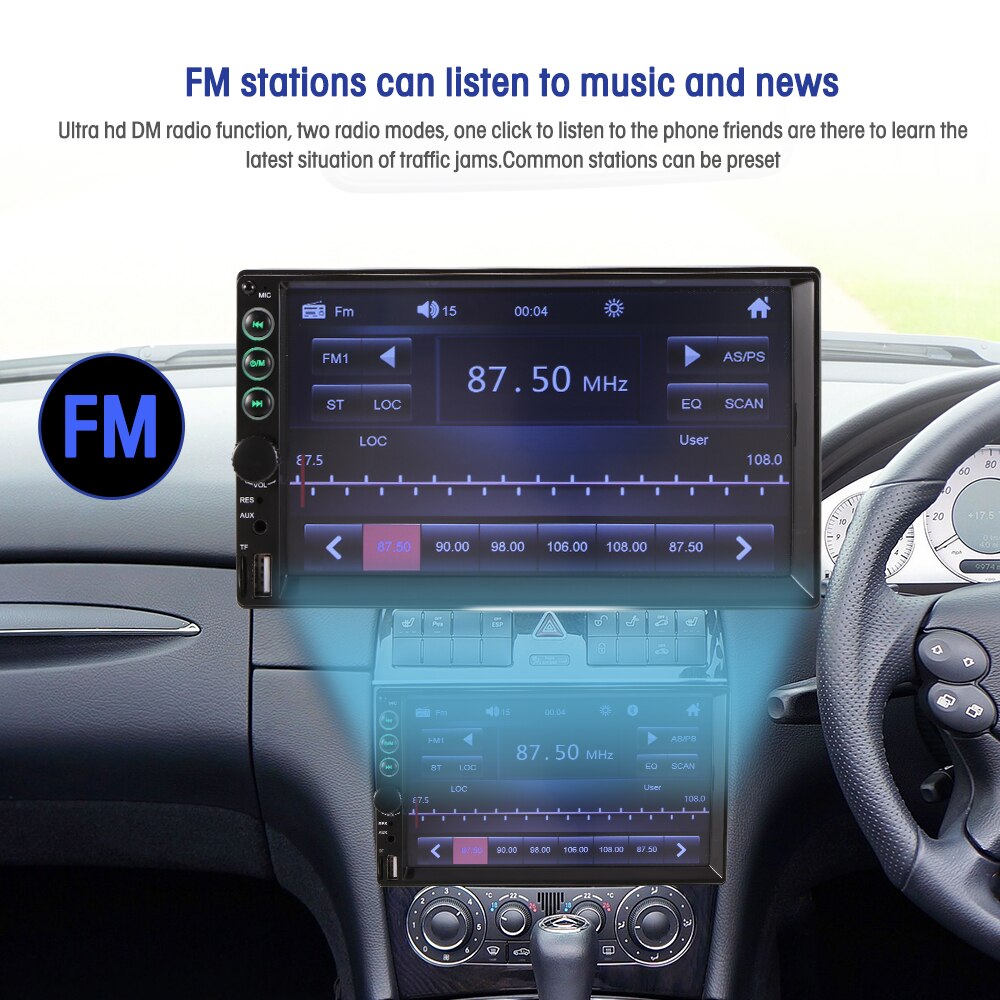 ALLOMN Car Radio Stereo Touch Screen Multimedia Player Car Player FM Receiver With Remote Control Touch Screen Car Player