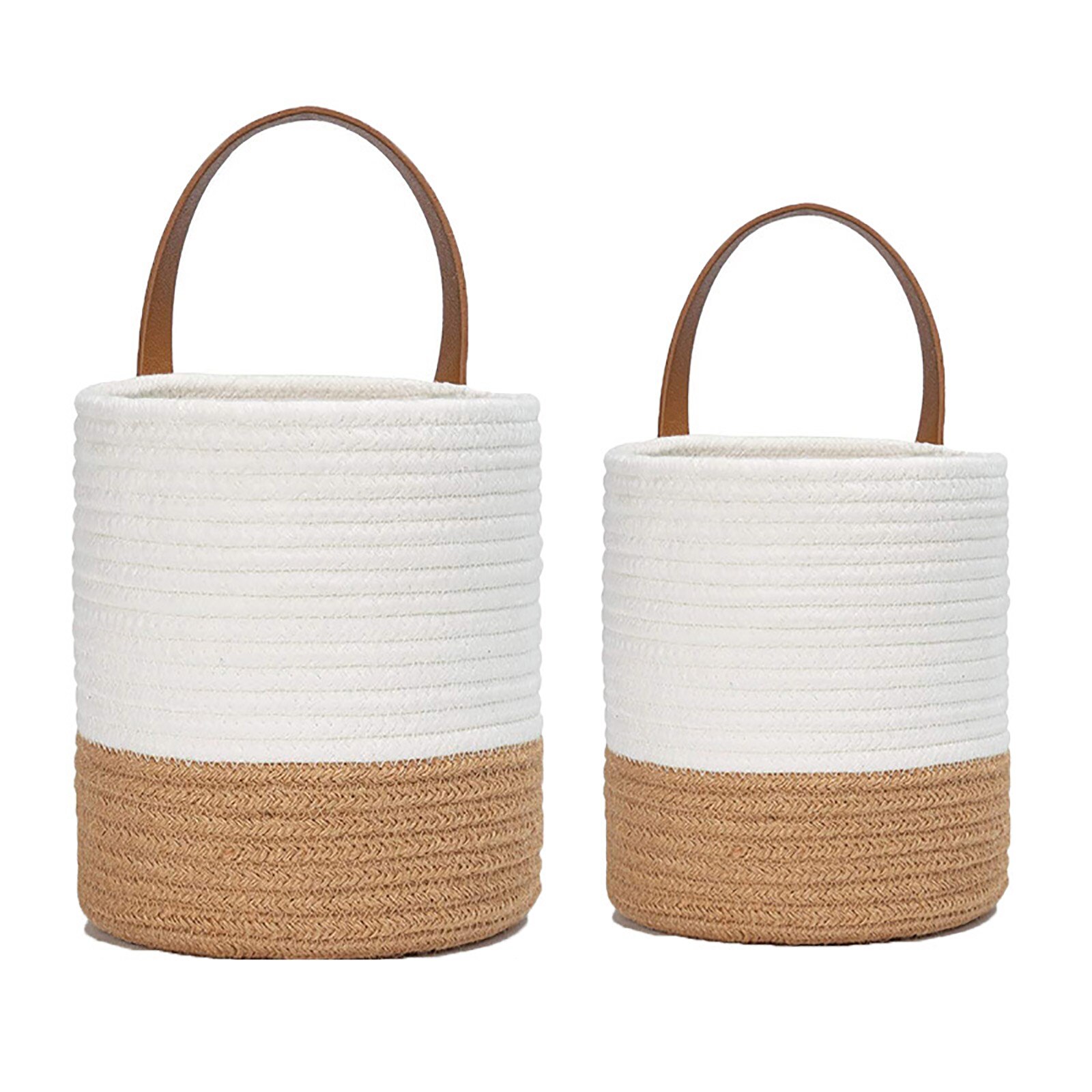 Plant Mand Kunstmatige Bloem Pure Handgemaakte Witte Potplanten Riem Imitatie Rotan Muur Opknoping Geweven Mand