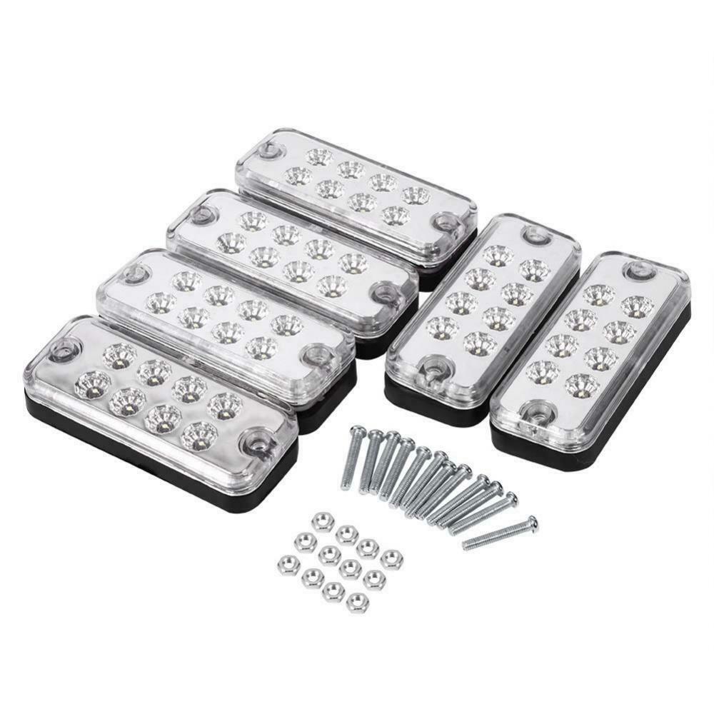 Fuleem-Luz LED de posición lateral para camión, remolque, camión, caravana, sellada, impermeable, 12V, 4 pulgadas, 8 LED, 6 uds.