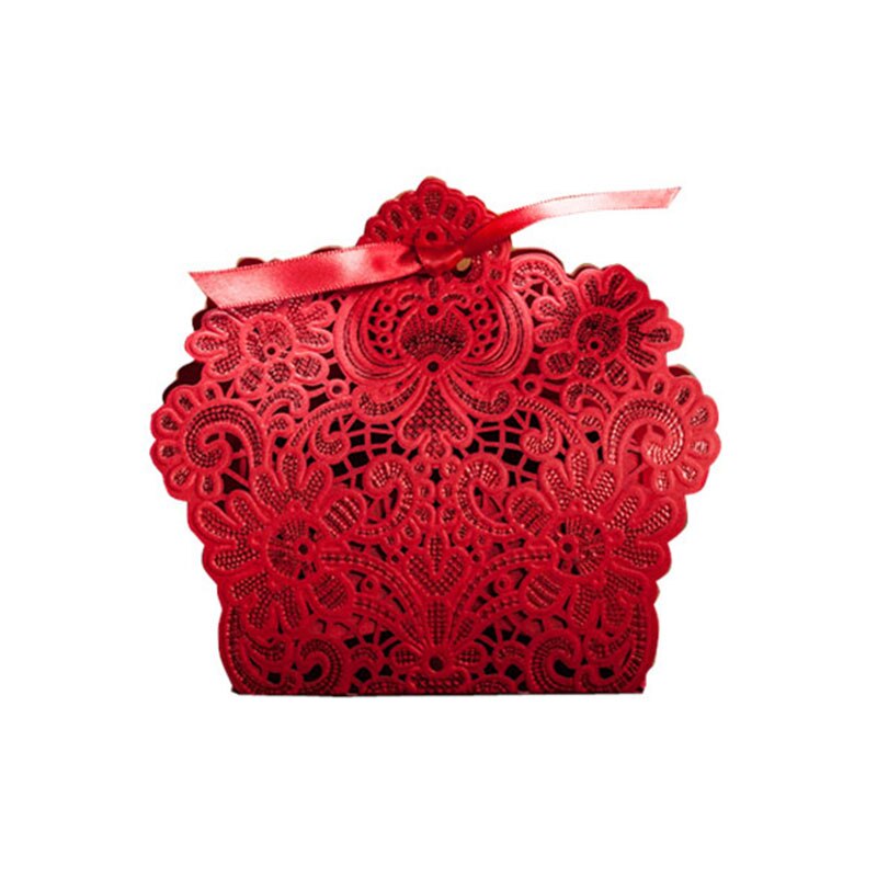 10pcs Wedding candy box Chinese style wedding candy box European-style wedding candy box with hand box hollow box: 7.5x3.2x9.4cm