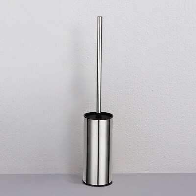 Porte-brosse de toilette mural Vertical doré avec brosse de toilette en acier inoxydable bross304 Kit de nettoyage de brosse de toilette noir Nickel: chrome 0