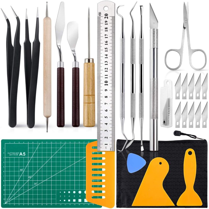 18 PCS Precision Craft Tools Set Scrapbooking Paper Tools Kit Silhouettes Cameos DIY Art Work Cutting Hobby Scrapbook