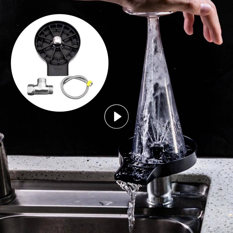 Faucet Glass Rinser For Kitchen Sink Automatic Cup Washer Bar Glass Rinser Coffee Pitcher Wash Cup Tool Kitchen Sink Accessories