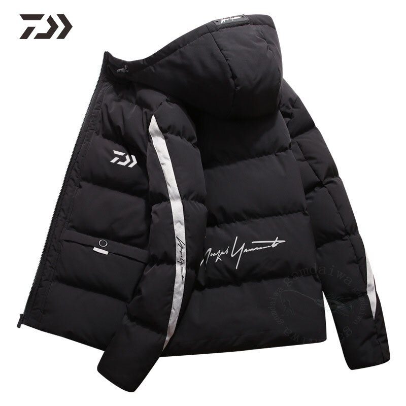 Hommes vêtements de pêche hiver épais thermique Patchwork vêtements veste de pêche hommes lettre en plein air randonnée coton manteau costume de pêche