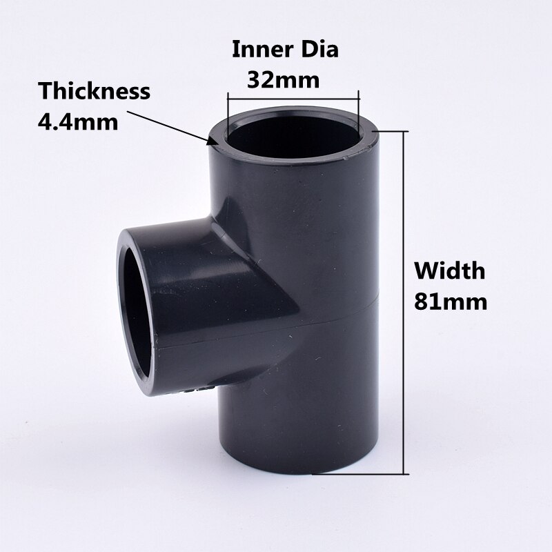 2-10Pcs 20-63mm UPVC Three-Way Joints Garden Irrigation Plastic Water Pipe Fittings Fish Tank Aquarium Accessories: 10Pcs / 32mm inner dia