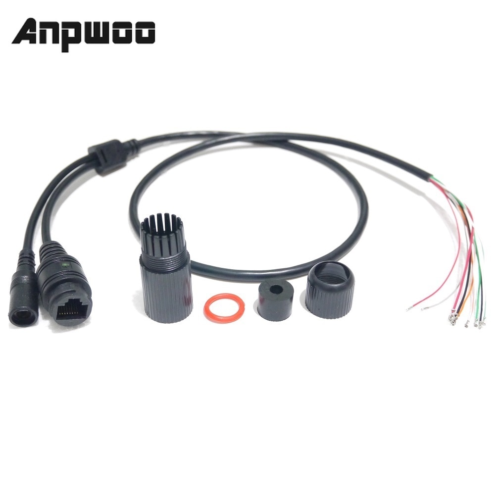 Anpwoo Cctv Poe Ip Netwerk Camera Pcb Module Video Power Cable 65Cm Lange, RJ45 Vrouwelijke Connectoren Met Terminlas, Waterdichte Kabel
