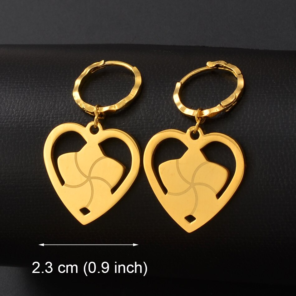 Anniyo Small Kiribati Earrings for Women Girls Gold Color Stainless Steel Jewelry #053221: 033521