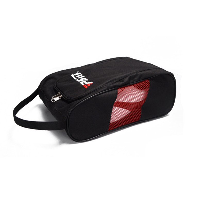 Golf sportssko taske luftgennemtrængelig lys rejsepakke vandtæt sko taske støvtæt mænd kvinder asd 88: Sort og rød