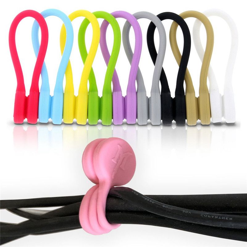 3 Pieces Cable Soft Silicone Cable Winder Headphones Cable Winder Headphone For Data Cable Storage Clip For IPhone Android Etc