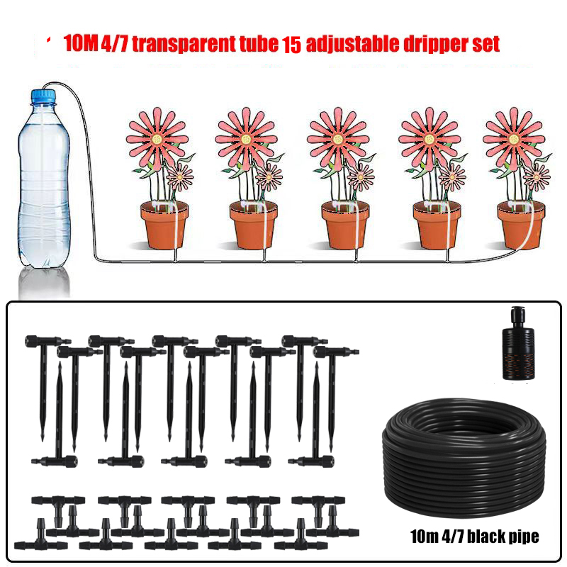Garten Schwarz Einstellbare ventil Tropf Bewässerung Kit Topfpflanze Bewässerung Gerät 4/7mm Schlauch Bewässerung Sparen MicroDripper Gewächshaus: YELLOW