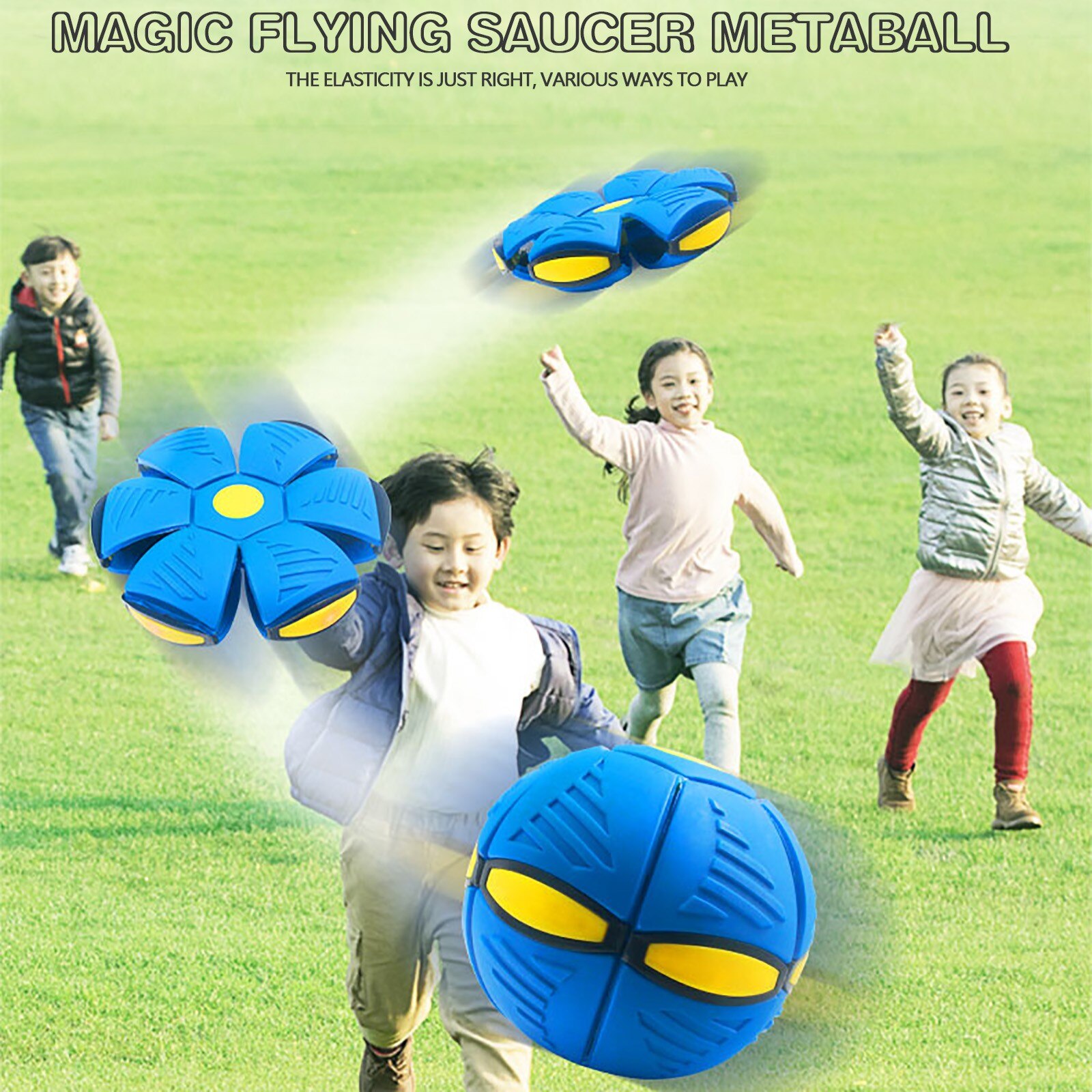 Deformation Flying Flat Ball Flying Saucer Shape Glowing Toy Outdoor Bouncing Ball With Led Light Toy Bouncing Ball Outdoor R6