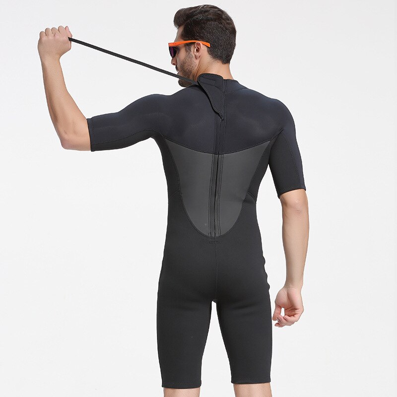 Professionele Winter Mannelijke 2mm Neopreen Wetsuit Rash Guard Duiken Een Stuk Surfen Kleding Zwarte kleur