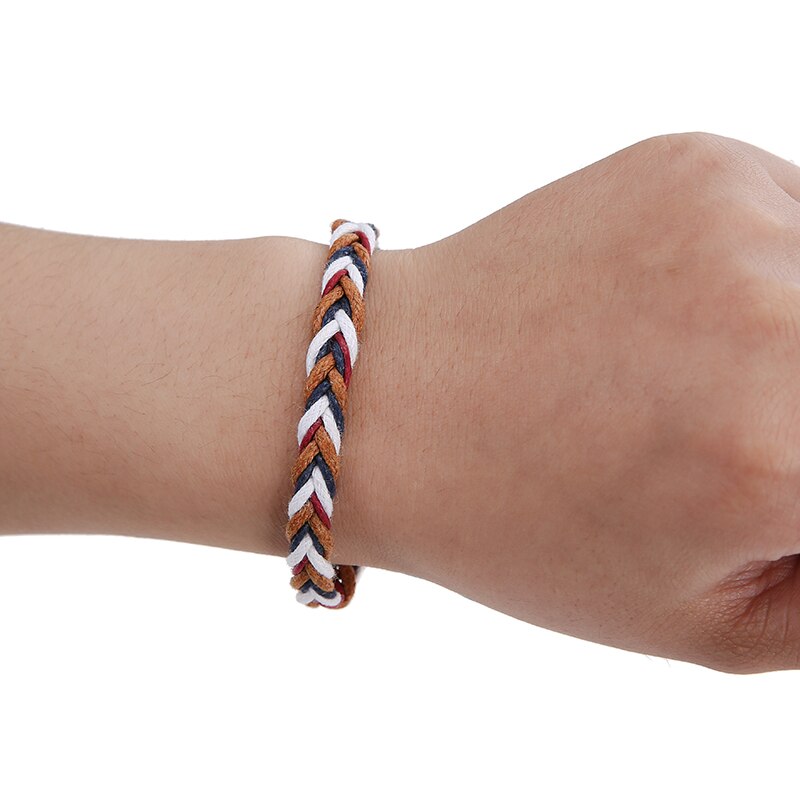 12 unids/set de pulseras trenzadas hechas a mano de tela colorida para mujer, pulsera de cuerda ajustable, joyería de amistad