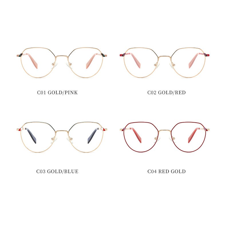 Eyewear Glasses Frame Vintage Women Metal Ultralight Prescription Eyeglasses Retro Optical Myopia Canmila BOM1085