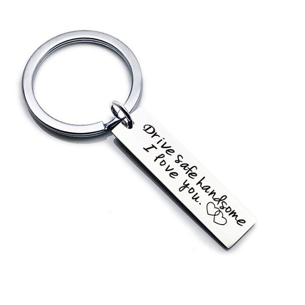 Paar Auto Keychain Nette Männer Frauen Schlüsselanhänger Edelstahl Anhänger Schlüssel Zubehör Liebe Schlüssel Ring Benutzerdefinierte Stick Sicher Schlüssel Kette: 9