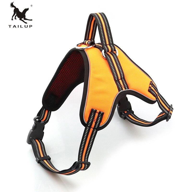 TAILUP S-XXL Einstellbare Reflektierende Haustier nutzbar machen Für Kragen K9 gepolstert extra Große Große Mittel Kleine Hund Geschirre weste 3 Bunte: Oxford Orange / XL