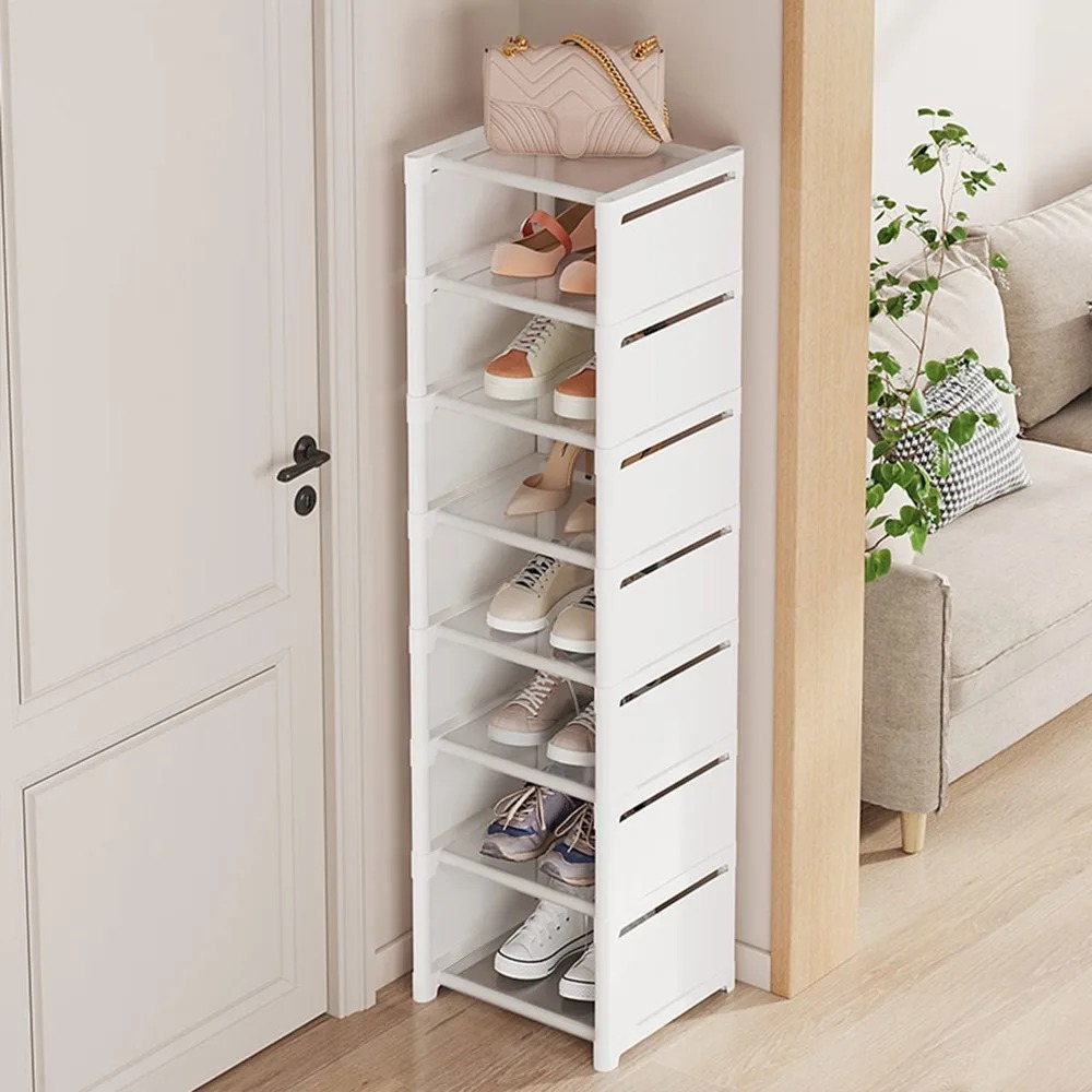 Entrance Shoe Rack Multiple Layers Stackable Footwear Organizer Rack Space Saving Wall Corner Shoe Cabinets Simple Shoes Shelf