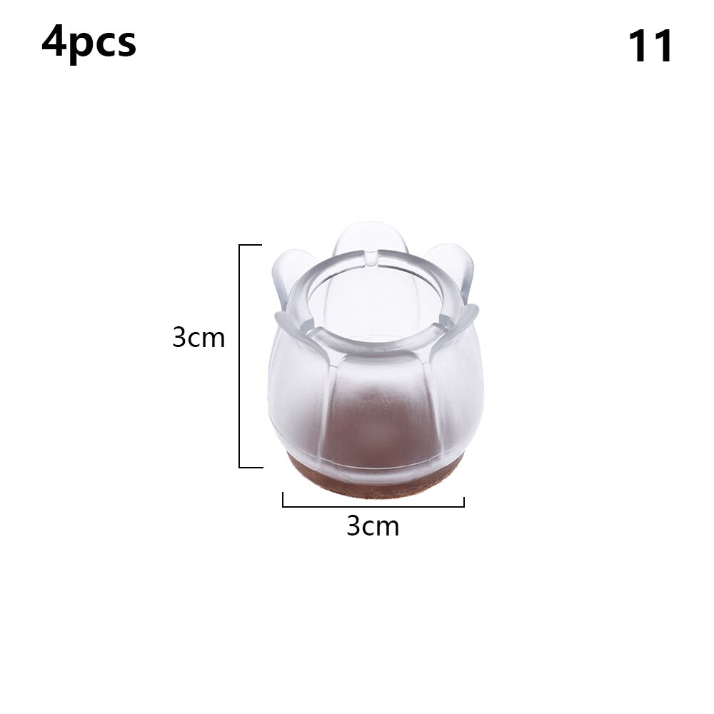 Pieds en caoutchouc protecteurs coussinets fond rond Silicone Table jambe couverture anti-dérapant meubles nivellement pieds chaise Table protecteurs de sol: 11