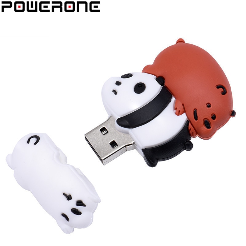 Powerone Mooie Panda Pen Drive Usb 2.0 Flash Drive Disk Real Capaciteit Memory Stick Pendrive 4 Gb 8 Gb 16 Gb 32 Gb 64 Gb