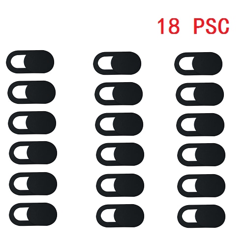 9Pcs Phone Privacy Sticker WebCam Cover Shutter Magnet Slider Plastic For iPhone Web Laptop PC For iPad Tablet Camera shutter: Black 18 pcs