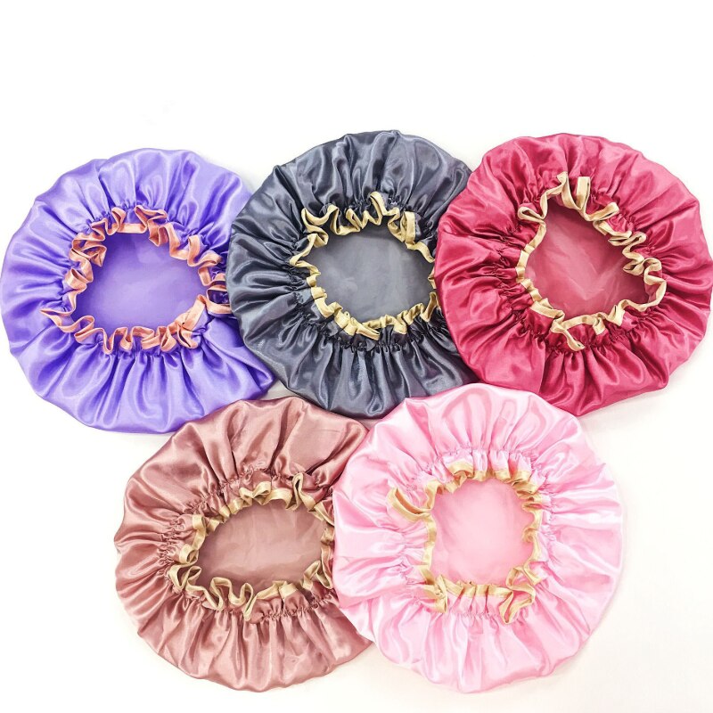 Resuable Lace Elastische Band Bad Haar Caps Waterdichte Douche Cap Hoed Bad Douche Bouffant Cap Voor Vrouwen Dubbele Gelaagde Douche hoed