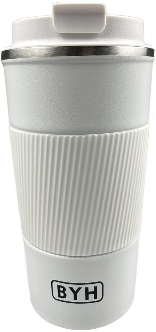 18 Ounce Rvs Coffee Cup, Vacuüm Geïsoleerde Mok Met Deksel, Geschikt Voor Auto, Huis, kantoor, Keuken Outdoor: White / 380ML