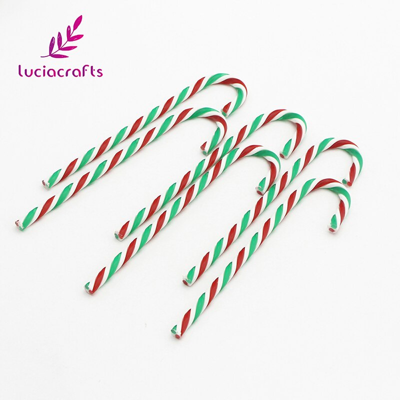 Lucia ambachten 6 stuks 15cm Acryl Snoep Hanger Kruk Ornament DIY Kerstboom Opknoping Decoraties Accessoires H0251