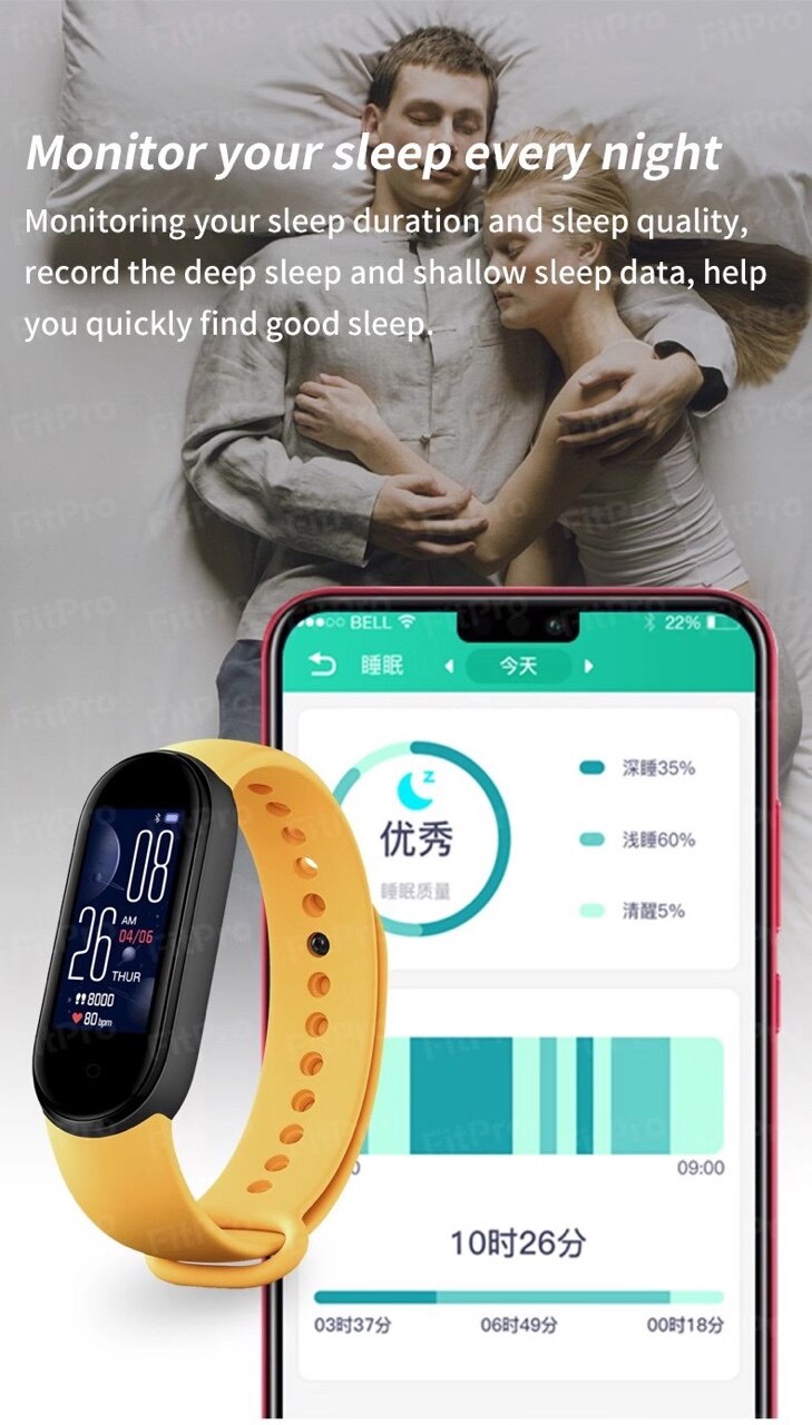 M5 Smart Armband Horloge Bluetooth Sport Fitness Tracker Hartslagmeter Waterdicht Vrouwen Mannen Smart Band Polsband Horloge