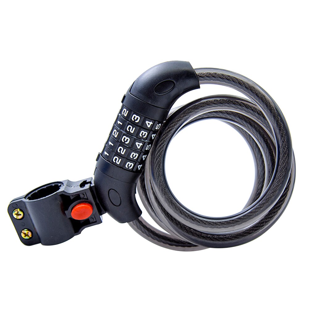 With Bracket Bicycle Combination Lock Children 5 Numbers Thickened Anti Theft Kids Practical Steel Wire Durable Mountain Bike