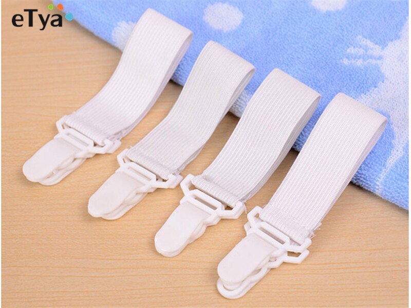 4 pièces/ensemble commode drap de lit attache élastique blanc matelas housse pince bretelles support couvertures pinces sangles