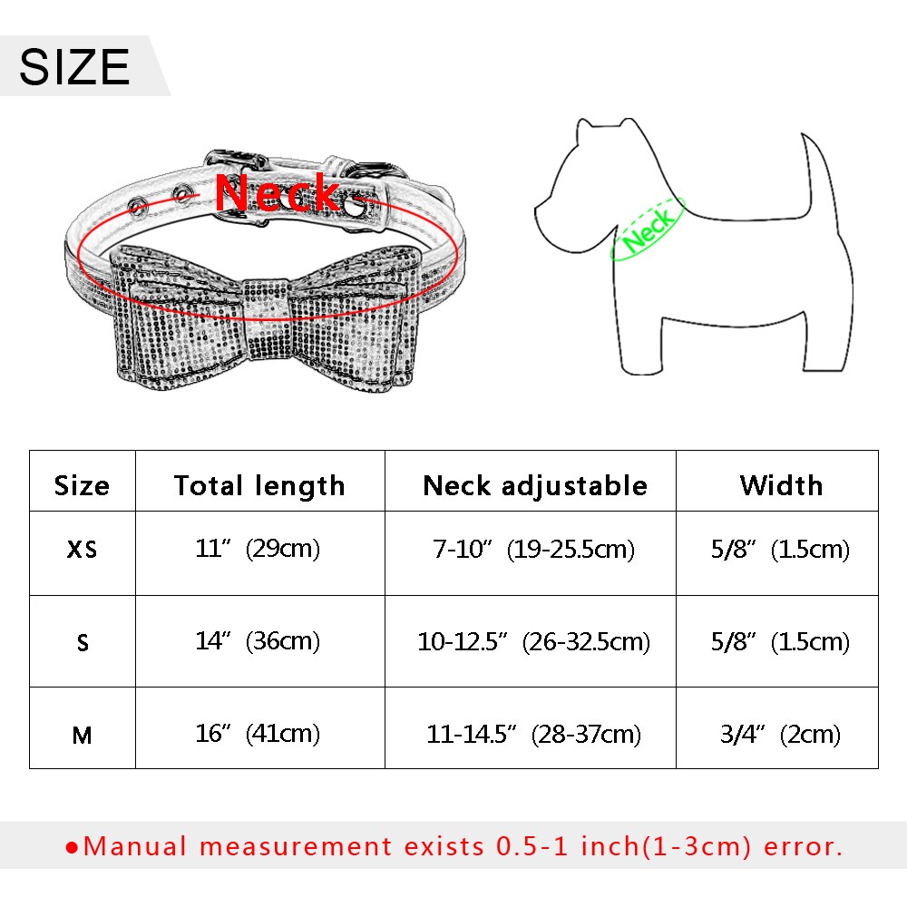Bowknot Dog Collar Dogs Cat Collars Bow Tie Padded Puppy Collars for Small Pets Cat Kitten Doggy Chihuahua Blue Pink Black