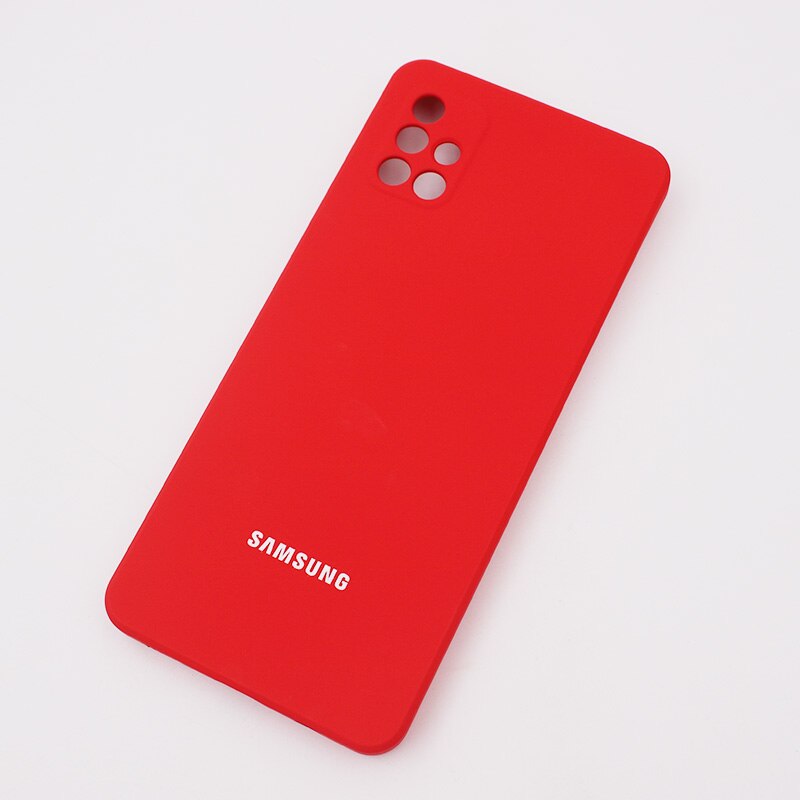 Per Samsung Galaxy A51 4G A71 4G custodia custodia morbida in Silicone di alta qualità Samsung Galaxy a71 4G a51 4G custodia protettiva con Logo: For Galaxy A71 / Red