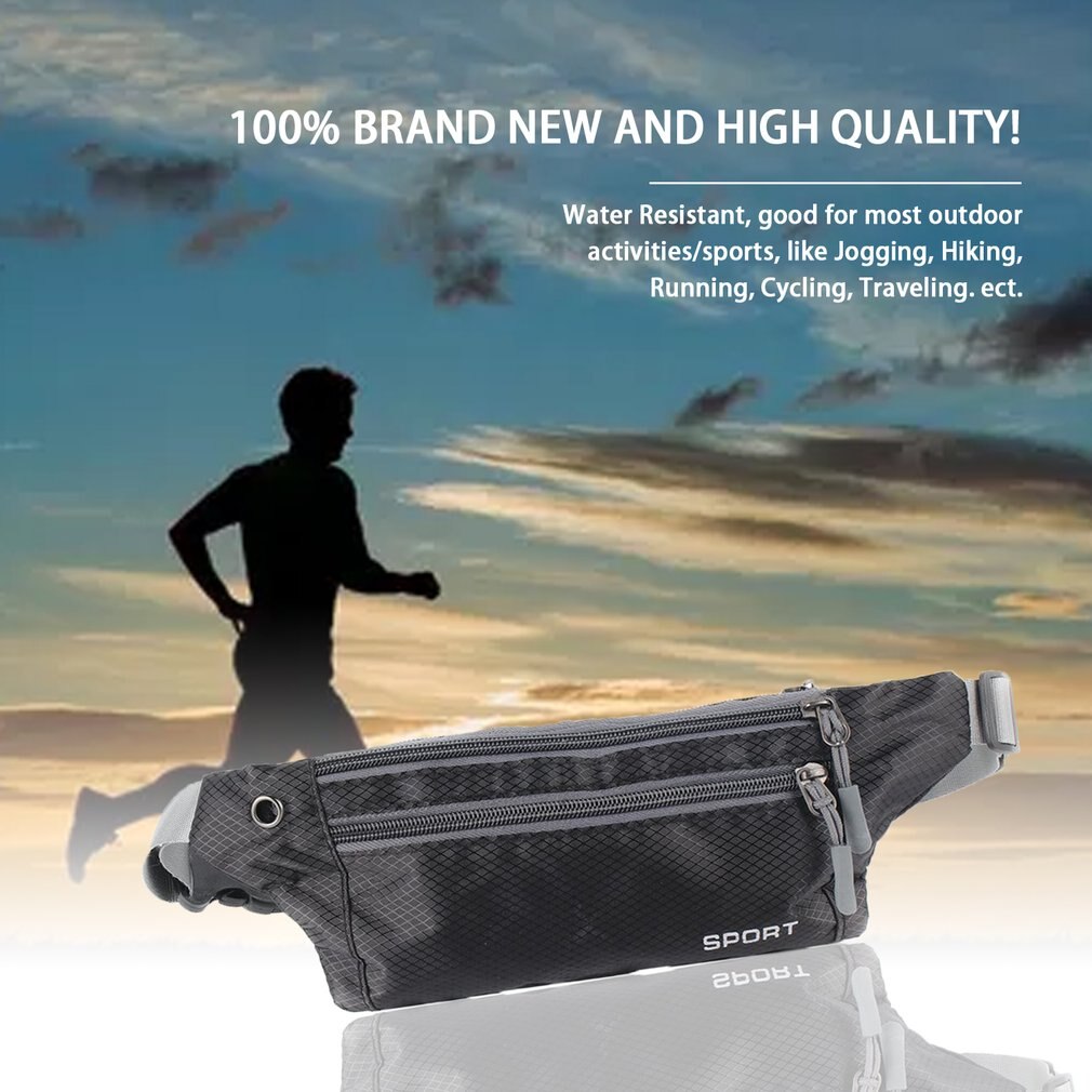 Synthetic Adjustable Strap Unisex Pocket Sling Bag Sports Running Travel Security Waist Bum Bags free
