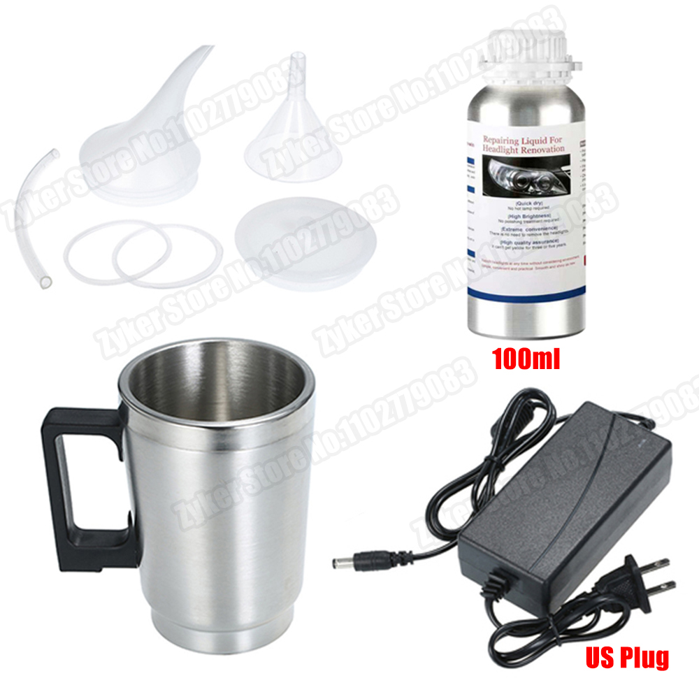 Kit de restauración de pulido de faros de coche, herramienta de cuidado de faros automotrices, juego de restauración de faros, líquido de restauración de faros de coche: Gris