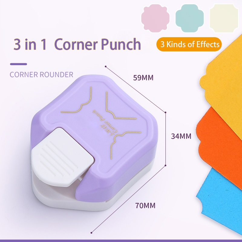 R4 R7 R10 3 In 1 Ecke Allrounder Papier Schläge Grenze Punch Runde Ecke Papier Cutter Karte Scrapbooking für DIY handgemachte Handwerk: Lavendel
