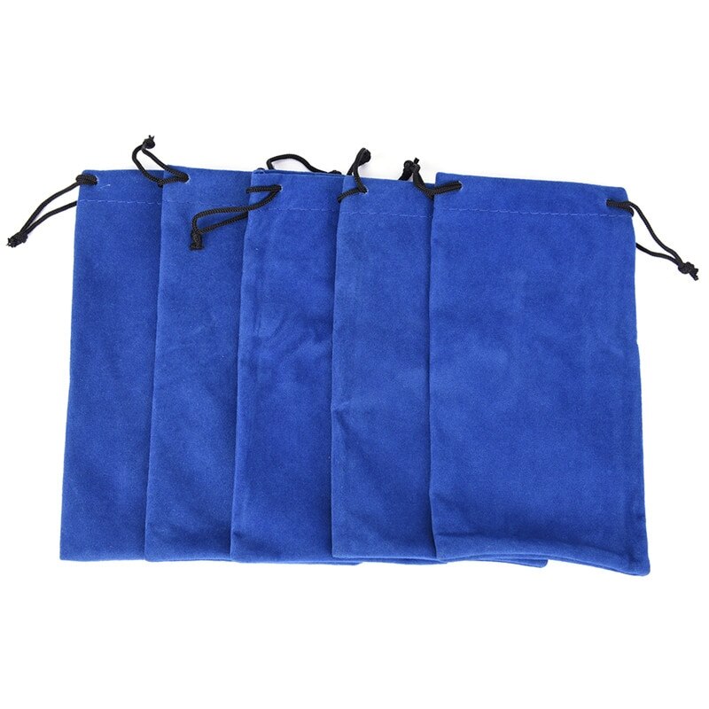 10 unids/lote bolsa de gafas de sol con cordón, bolsa de gafas muy suave, cajas gafas, bolsas en Material de terciopelo: Royal Blue