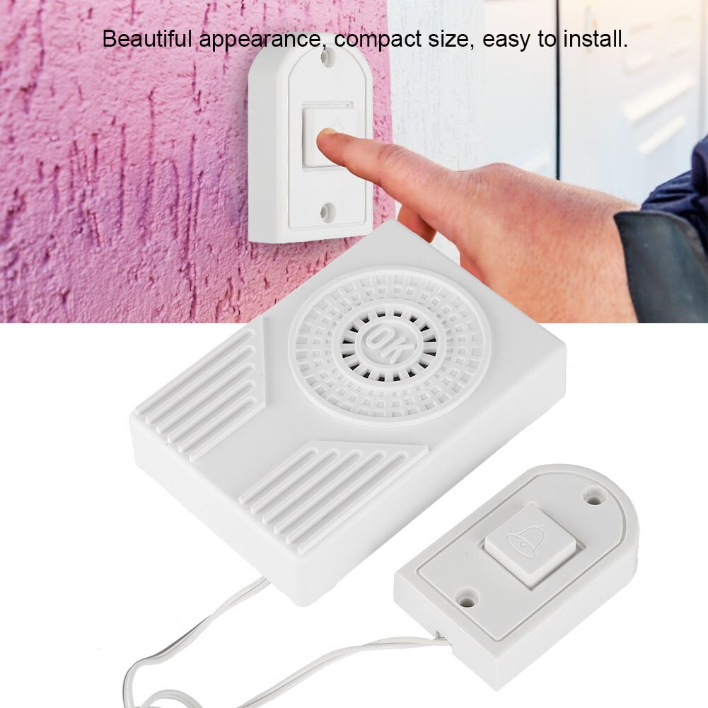 doorbell Homesafe Electronic Wired Button Door Bell Transmitter + Receiver Door Bell Alarm Home Security