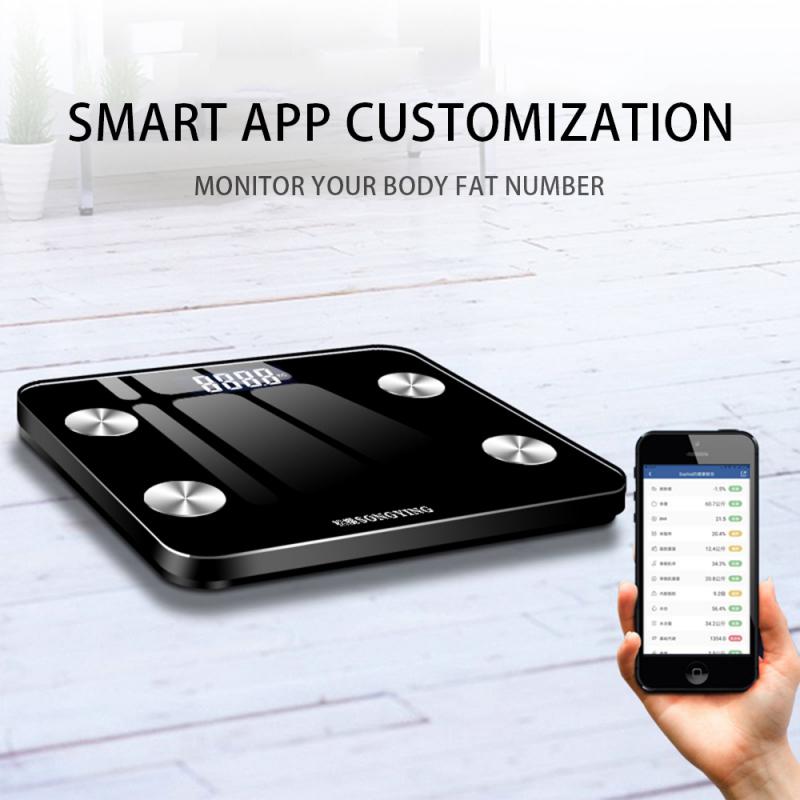 Bluetooth-Scales Intelligent Floor Body Fat Scale Smart LED Display Body Weight Scales Muscle Mass BMI Digital Scale