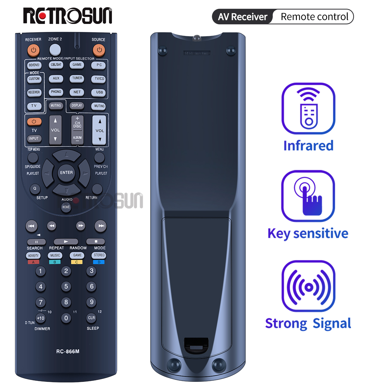 RC-866M RC866M Remote Control fit for ONKYO TX-NR626 TXNR626 HT-RC560 RC-868M HT-S5300 HT-S6300 HT-S7300