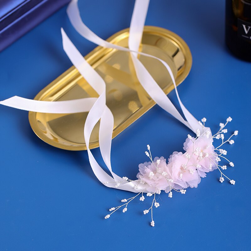 Cinta para el cuello de flor rosa, accesorios para el cabello de boda, banda para la cabeza, el cuello de banda para dama de honor, joyería, decoración