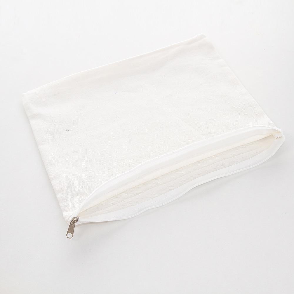 Bolsas de lona blancas brillantes, para manualidades DIY, bolsa Cosmatic 11 3/4x9 1/2 pulgadas