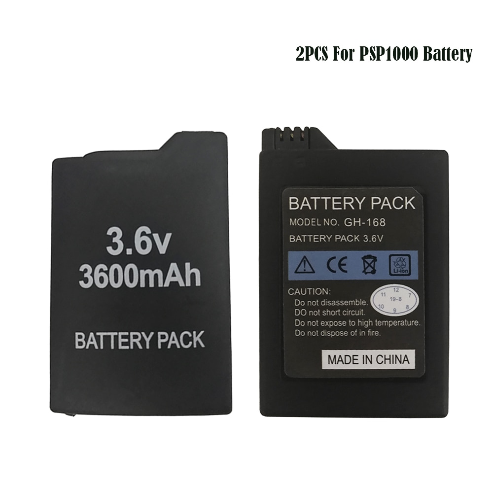 2pcs 3600mAh Battery For Sony PlayStation Portable PSP 1000 PSP1000 Console Gamepad Rechargeable Lithium Batteries