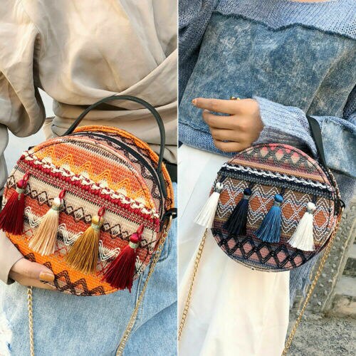 Damesmeisje zomer tas met kwastjes, messenger crossbody schoudertas, handtas, mini tas voor dames