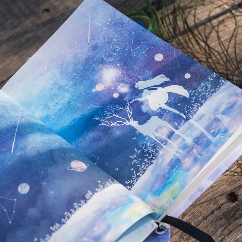 Dream Girl Hardcover Sketchbook Notepad Diary Drawing A5 Student Colorful Inner Page Illustration Notebook