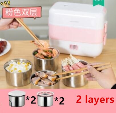 220V Portable Electric Rice Cooker Mini Multi Food Cooker Electric Lunch Heating Box Steaming Cooking Pot Machine: 4