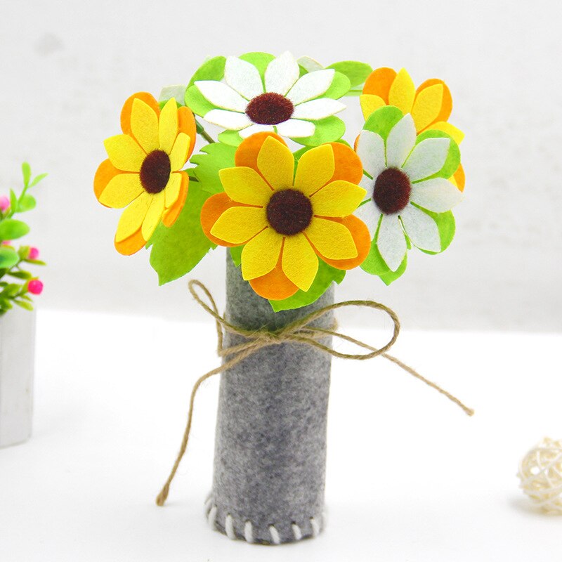 DIY Manual Mother's Day Potted Plants Bouquet Simulation Manual Homemade Fabric Bouquet Material Kit Learning Craft Toy: 1-QXDY